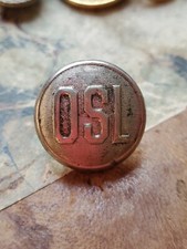 OSL Eisenbahn Uniform Mantel Knopf Antik Oregon Short Line SA Französisch Vintage