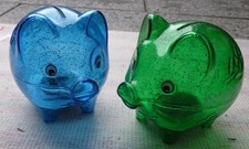 Spardosen 2 x Schweine blau