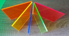Acrylglas Fluoreszent Plexiglas Kanten leuchten Blau Grün Gelb Wunschmaße FL24+d