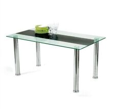 Glastisch / Esstisch 140x80cm / schwarz Glitzer / Glas