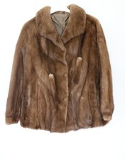 Nerzjacke Saga Mink Pelz Jacke mit Bommel Gr. 38 40 42 braun