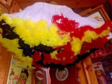 Softie Petticoat, Made in USA, 2 lagig, weiss /schwarz-rote-gelbe Rüschen