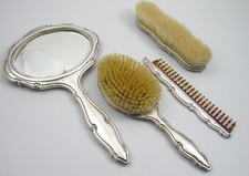 4 teiliges Frisierset Silber