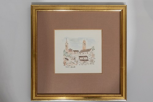 Gerahmte zeichnung aquarell - gerahmte, zeichnung/aquarell