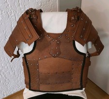 Lederrüstung ALBRECHT Braun Torso + Schultern Mittelalter LARP Wie Neu