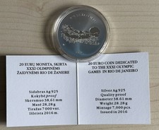 20 Euro Litauen in PP 2016, Olympische Spiele in Rio de Janeiro