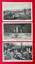 3 x Militär AK 1. WK 1915 Frankreich Soldaten Heldenfriedhof Typen   ( 160728