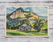 Auto Orgelgebirge Felsen Mittel Südamerika Sanella 1950er Werbung Sammelbild alt