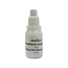 Modico Genius Stempelfarbe Weiß Schnelltrocknend 15ml Flasche Stempeltinte