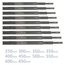 1-10Paar Schubladenschienen Vollauszug Innenschubkasten Schubladenauszug 45mm