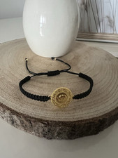 Ceyrek Bileklik|Armband| vergoldet|Altin Kaplama-Atatürk Münze|Makramee Schwarz