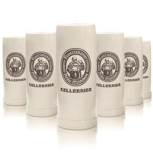 Franziskaner bier krug ton - 6x,