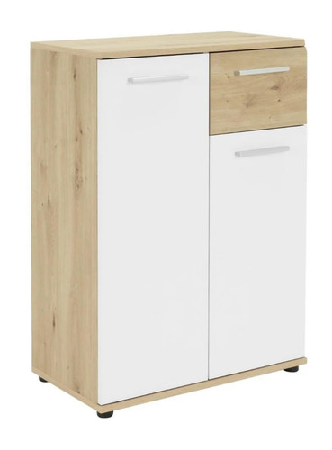 Kommode weiß braun - weiß/braun, holzoptik