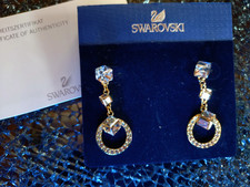 Original Swarovski Ohrringe-Stecker, Gold mit Certificat ca 4cm lang OVP