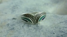 Ring Chip Inlay Jade Indianer