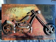 Wandbild Wanddekoration 3D Metallbild Motorrad 60 x 40 cm