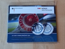 BRD 10 Euro 2024 Sammlermünze Polizei G Karlsruhe Spiegelglanz PP im Folder !