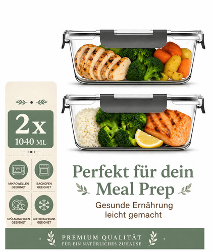 Meal prep lunchbox glas set - ,