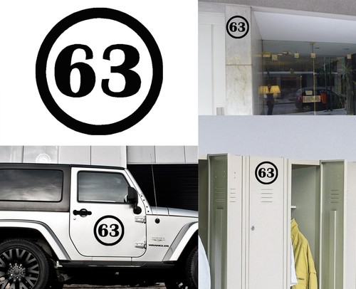 Numero aufkleber vinyl - 63,,