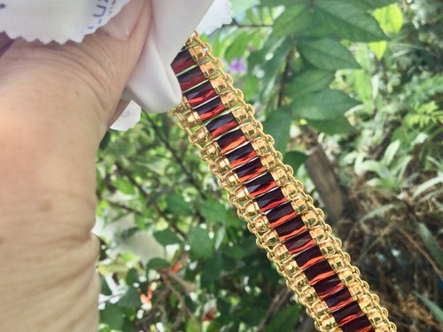 20k gold armbänder rot granat - 20k,