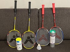 Federball Badminton Set | 4 Schläger + 10 Federbälle Victor Tecnopro | SEHR GUT