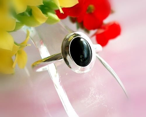 Onyx ring silber - onyx, schwarz