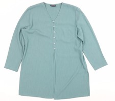 Your 6th Sense Damen grüne Tunika Bluse Größe 16 Knopfleiste V-Ausschnitt