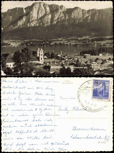 Ansichtskarte mondsee - ansichtskarte,