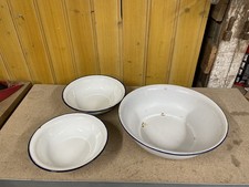 Alte Emaille Schüsseln, 3 Stück - Vintage