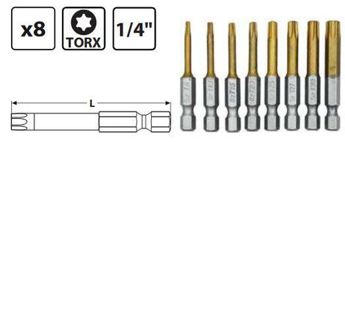 Teiliger torx bits satz - torx-bits-satz, t8