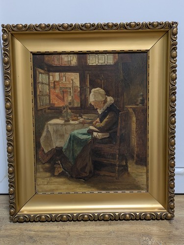 Antik ölgemälde interieur - Ölgemälde,