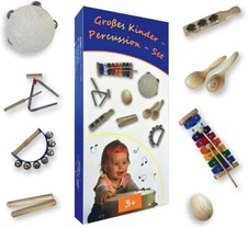 Großes Kinder-Percussion-Set,hochwertige Kinder Instrumente aus Holz, 10-teilg 