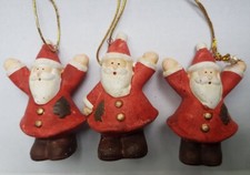 3x Weihnachtsmann Keramik
