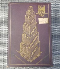Große Pappschachtel alt Paul Knaur Tuchhaus Tuche 1931/32 PEKA Wolkenkratzer
