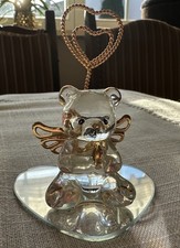 Glasfigur auf Spiegel, Bärchen, Teddy, Bär
