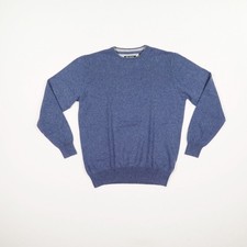 DUNMORE Herren Pullover Gr. L|52 blau Seide / Kaschmir Pulli Langarm Rundhals