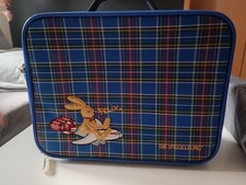 KOFFER FELIX DER HASE SPIEGELBURG NEUWERTIG BLAU KARIERT