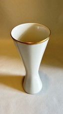 Tolle Mid-Century LINDNER Kueps Bavaria Vase - Weisses Porzellan mit Goldrand