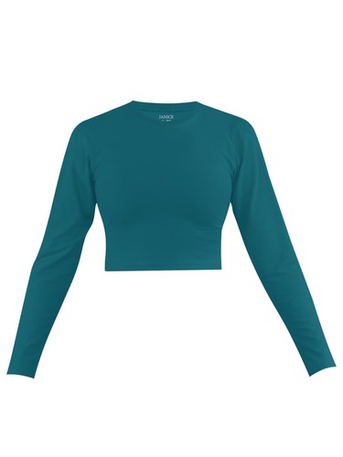 Damen langarmshirt crop top - crop,
