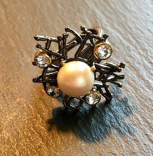 Topas mit perle - perle,, 925er