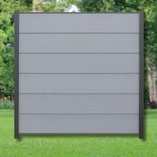WPC XL Zaun Komplettset grau