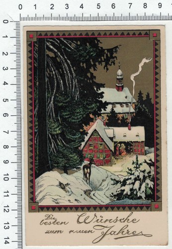 Postkarte weihnachten dorf - postkarte,