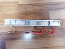 Geräteleiste Metall Garten mit 4 Haken mit Gummibeschichtung ca. 40 cm x 5 cm