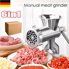 Fleischwolf Manuell Wurstmaschine Handkurbel Hackfleisch Wurstfüller Werkzeug DE