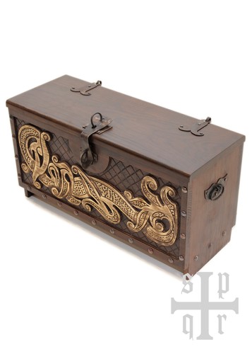 Wikinger holztruhe mit - wikinger,