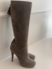 Gucci Wildlederstiefel, Taupe