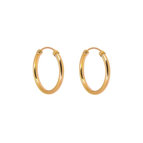 Creolen gelbgold 14 mm - creolen,