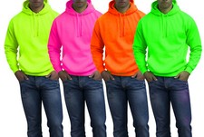 NEON Sweatshirt mit Kapuze Hoodie Pullover Erwachsene + Kinder XS S M L XL XXL