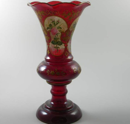 Böhmen vase tulpenform rot - böhmen,