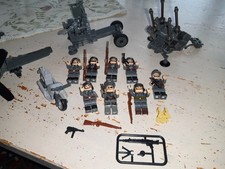 Klemmbausteine WW2 deutsche Soldaten FLAK Flugzeug Cobi, Lego Sluban